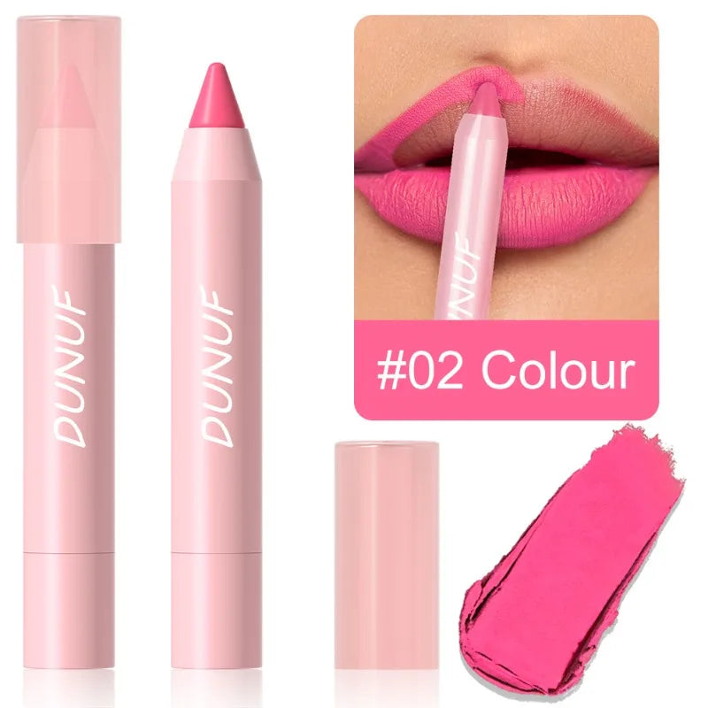 18 Colors Matte Lipstick Pen Soft Silky Velvet Lip Liner Pencil Sexy Full Color Lip Crayon Waterproof Lasting Beauty Maquillaje Qme 02