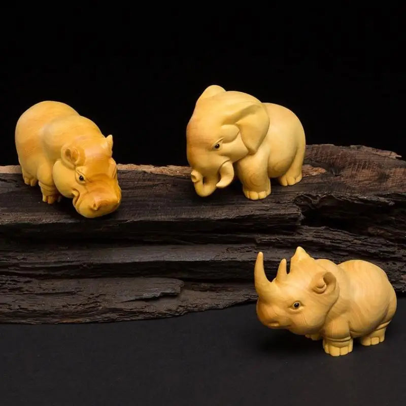 1 Car Ornaments Decoration Sculptures Figurines Manual Wood Carving Qme