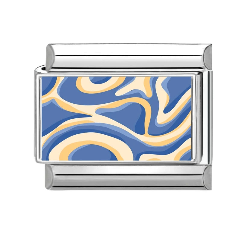 New 2026 Original Cool Sports Car Blue Series Italian Charm Stainless Steel Links Fit 9mm Modular Bracelet DIY Jewelry Wholesale Qme Style 15