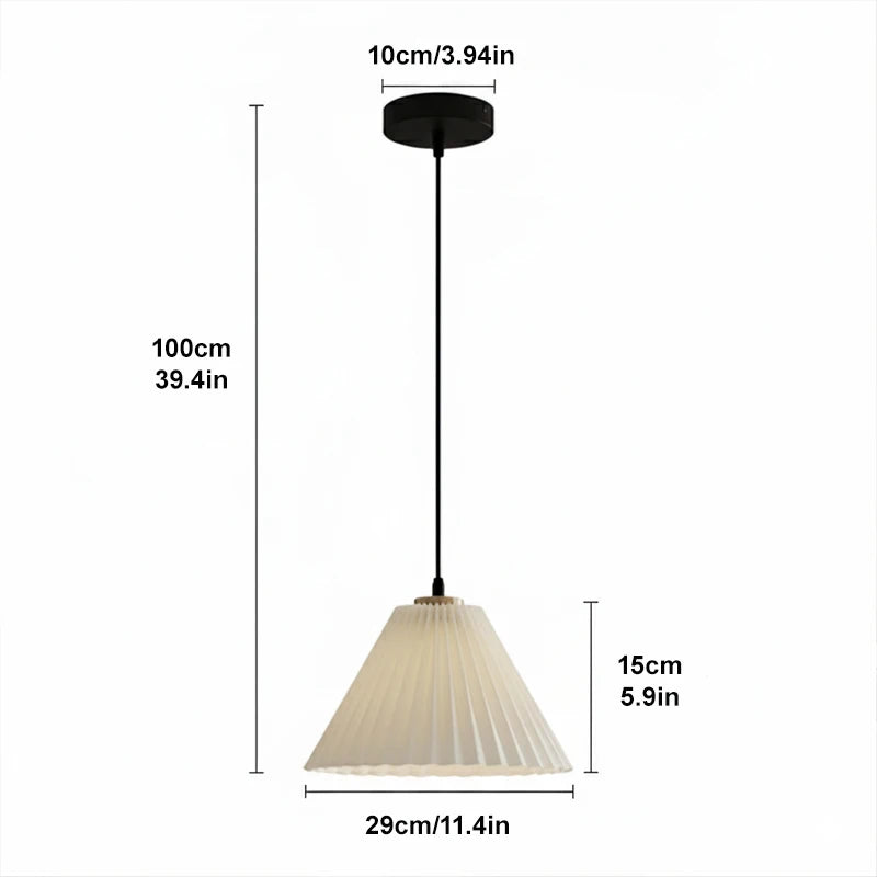 Nordic Origami Pendant Lights Ceiling E27 Base Pleated Lampshade Hanging Lamp Dining Room Kitchen Home Decor Lighting Chandelier Qme black