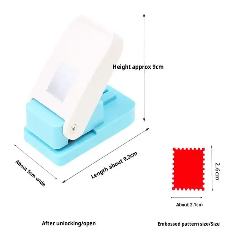 Rectangle Postage Stamp Punch Lever Action Craft Paper Crafting Qme