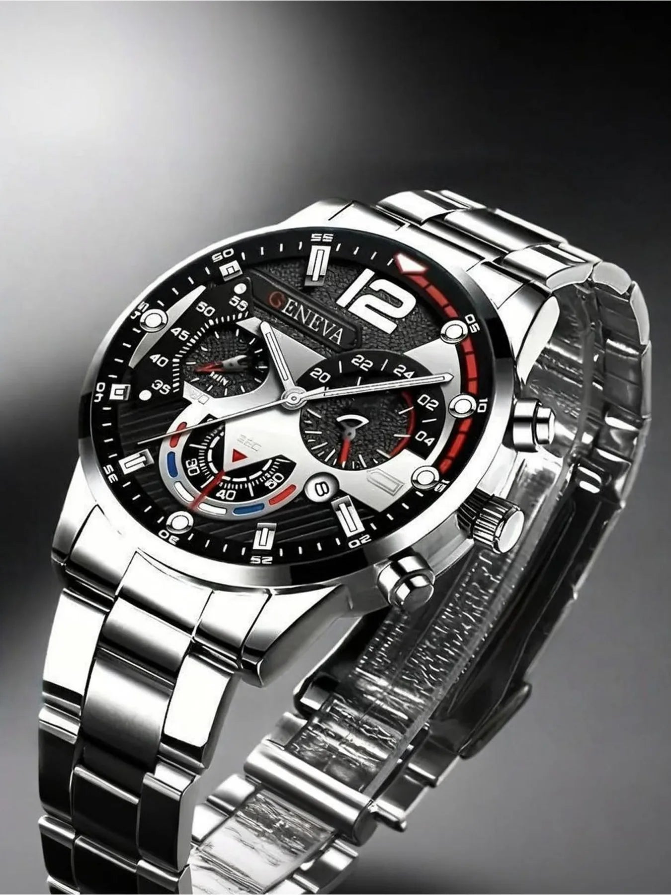 4-piece watch set, men's exquisite versatile watch, fashionable quartz watch, simple temperament watch set Qme