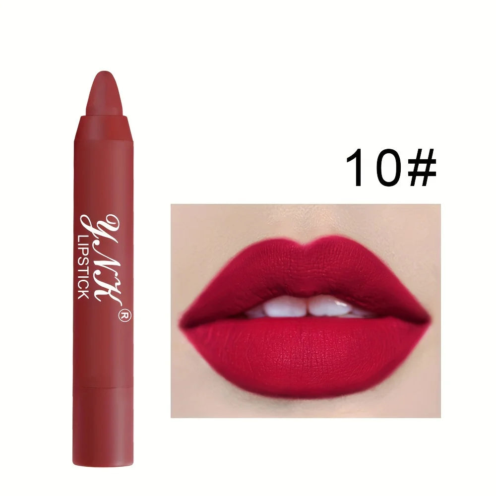 Matte Lipstick Pen Automatic Rotary Pencil Waterproof Non Fading Lip Qme 10