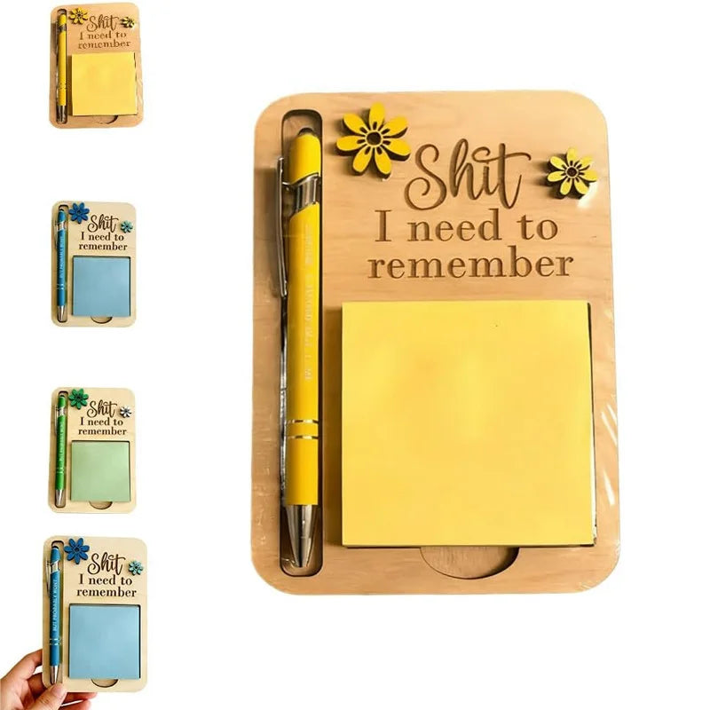 Creative Wooden Sticky Note Clip Holiday Tags Durable Desk Organizer Qme YELLOW