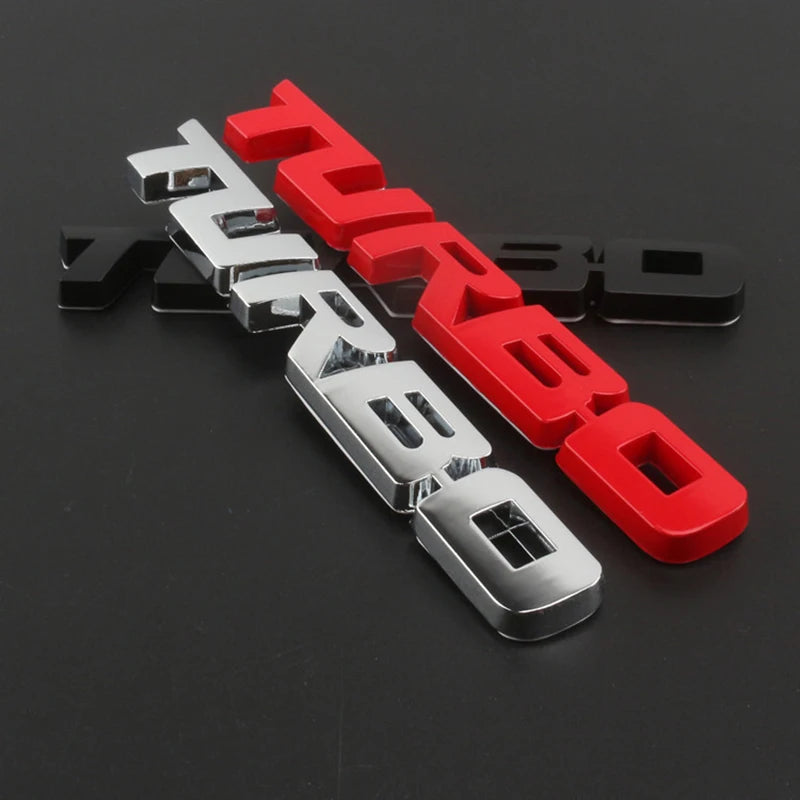Car Sticker Turbocharged Turbo Metal Alloy 3D Badge Car Modification Accessories Rear Marked Side Marking Decorative Car-Sticker Qme