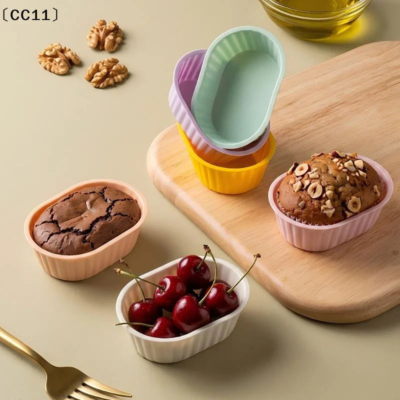 Silicone Cake Mold Oval Shape Muffin Cupcake Baking Molds Home Qme