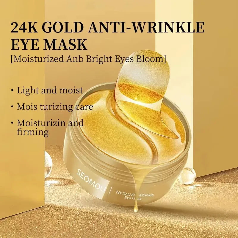 Skincare Products 24K Gold Hyaluronic Acid Eye Mask Remove Dark Qme