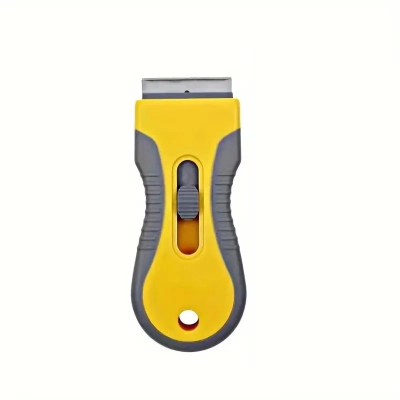 Ceramic glass scraper with retractable adjustable handle for removing labels, stickers from stoves, kitchens, and bathrooms Qme 1PC