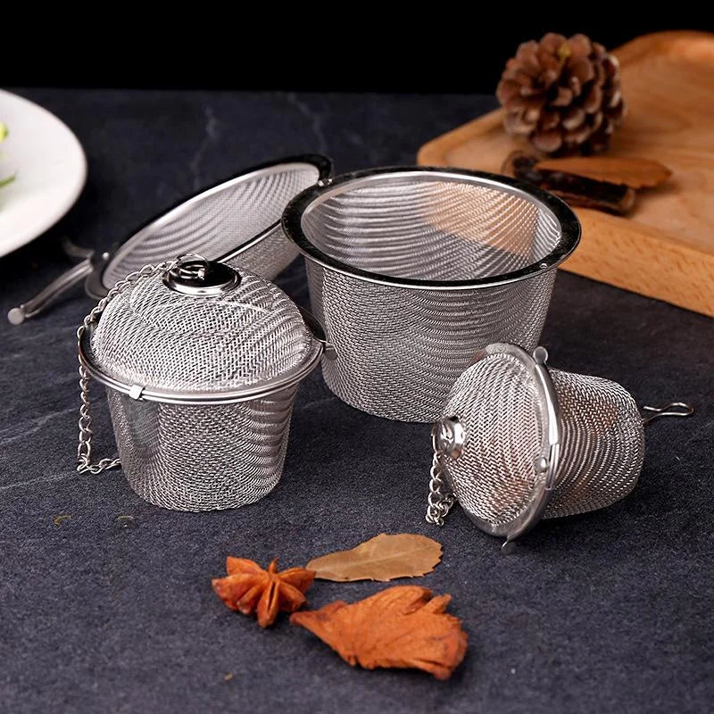 Tea Coffee Stew Spice Soup Herbal Sieve Infuser Reusable Stainless Qme