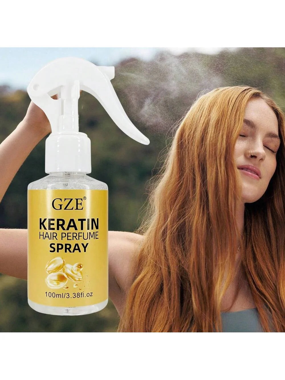 GZE Keratin Hair Perfume Spray Mist Refreshing Spray For Hair & Body Long Lasting Moisturizing For Soft Silky Straightening Hair Qme