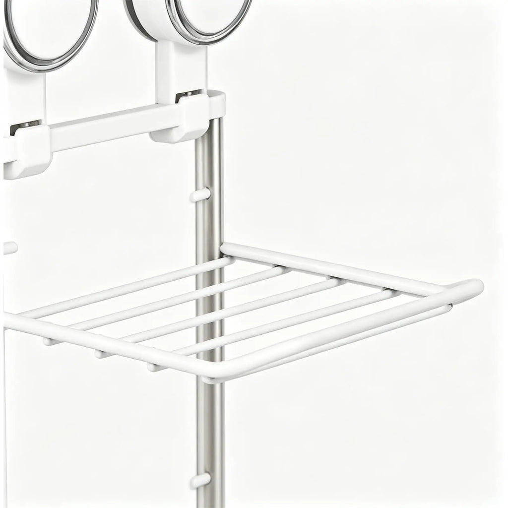 Metal Wall Shelf 3 Tiers Suction Cup Detachable Foldable Storage Shelves Prep Station For Kitchen Dining Room Bathroom Bedroom Qme