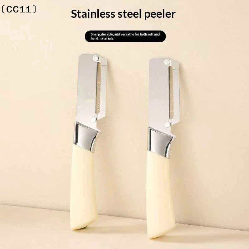 Stainless Steel Flat Edge Peeler Potato Slicer Knife Watermelon Melon Qme