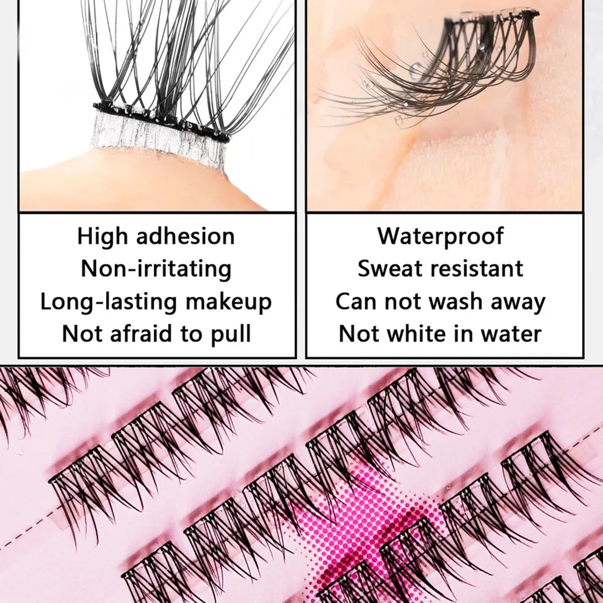 6Pairs Self-adhesive Eyelash No Glue Needed DIY Natural Glam Look Qme