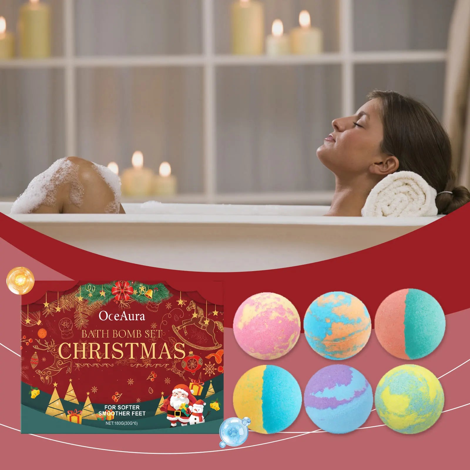 6/12/18pcs Bath Bombs for Kids With Surprise Bubble Bath Ball Anti Fatigue Relaxing Body Care Spa New Year Christmas Gift Set Qme