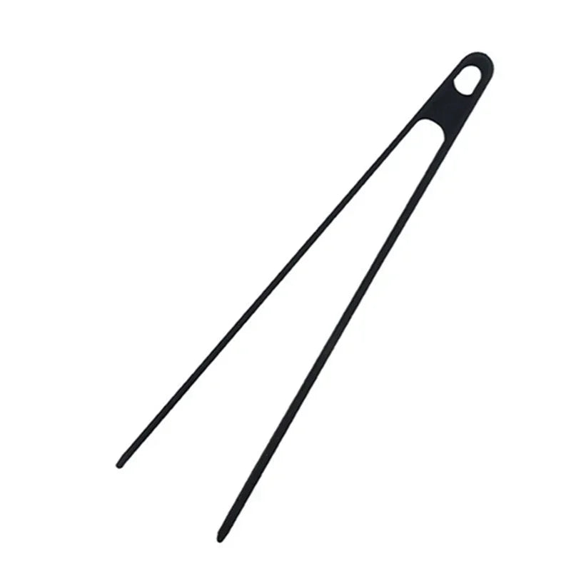 Salad Food Tongs Anti-slip Silicone Kitchen Utensils Barbecue Clip Three Prong Pliers Cookware Bbq Tool Chef Tools Gadgets Bar Qme Black 1PC