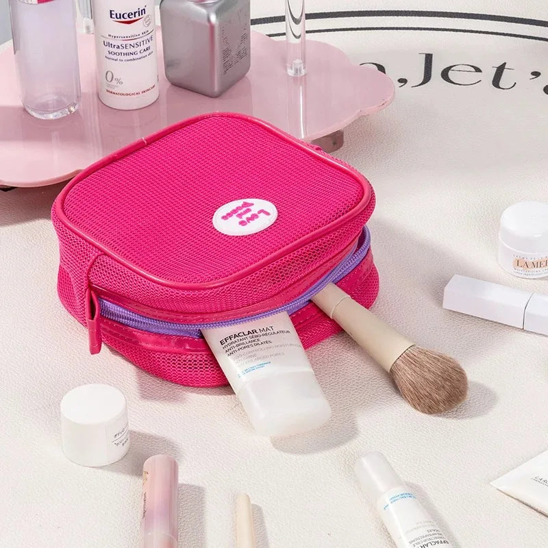 1 Hollowed-out Mini Makeup Bag Women's Small Square Zipper Travel Qme