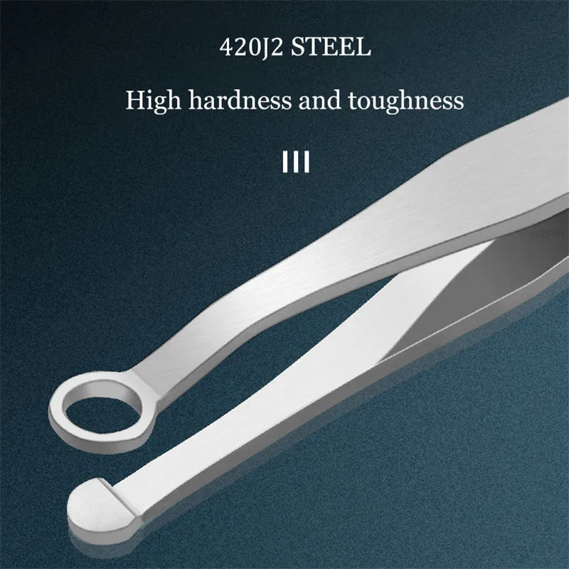Stainless Steel Nose Hair Trimming Tweezers Round Tip Nose Hair Removal Trimming Tweezer Nose Trimmer Eyebrow Nose Hair Tweezers Qme