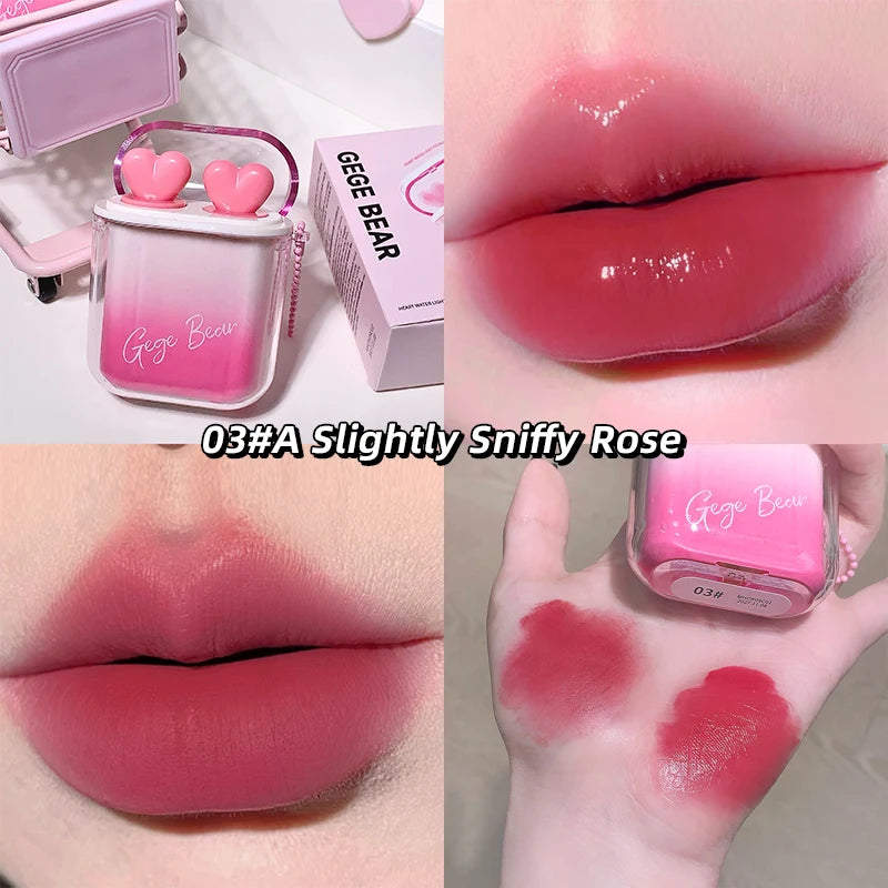 GEGE BEAR Heart-beating Water Gloss Velvet Matte Lip Glaze Qme GX1265-03