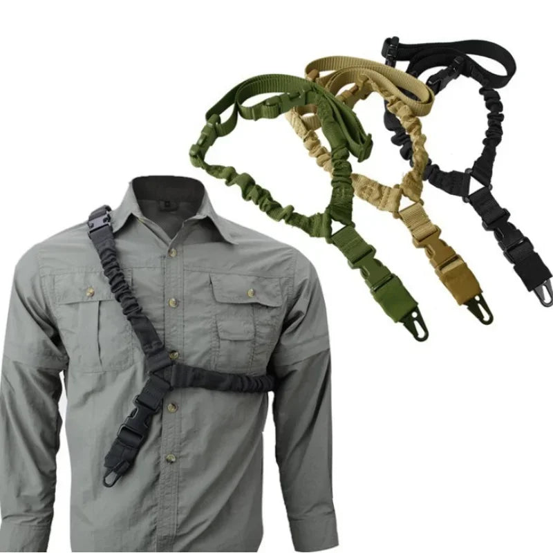 Tactical Gear Hunting Accessories Single Point Gun Sling Tactical Rifle Rope Belt with Metal Buckle Shot Gun Belt Shoulder Strap Qme