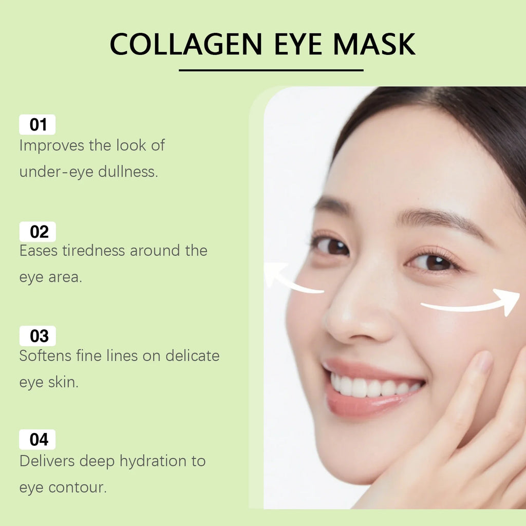 Collagen Eye Mask Patches Moisturizing Firming Anti Dark Circles Remove Eye Bags Eyes Care Gel Masks Pads Eyes Skin Care Qme