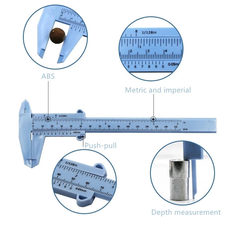 Portable Plastic Eyebrow Measuring Vernier Caliper Tattoo Ruler Qme