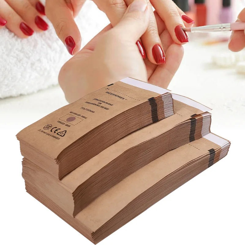 Manicure Kraft Bags Disposable Nail Art Storage Practical Tools Salon Qme