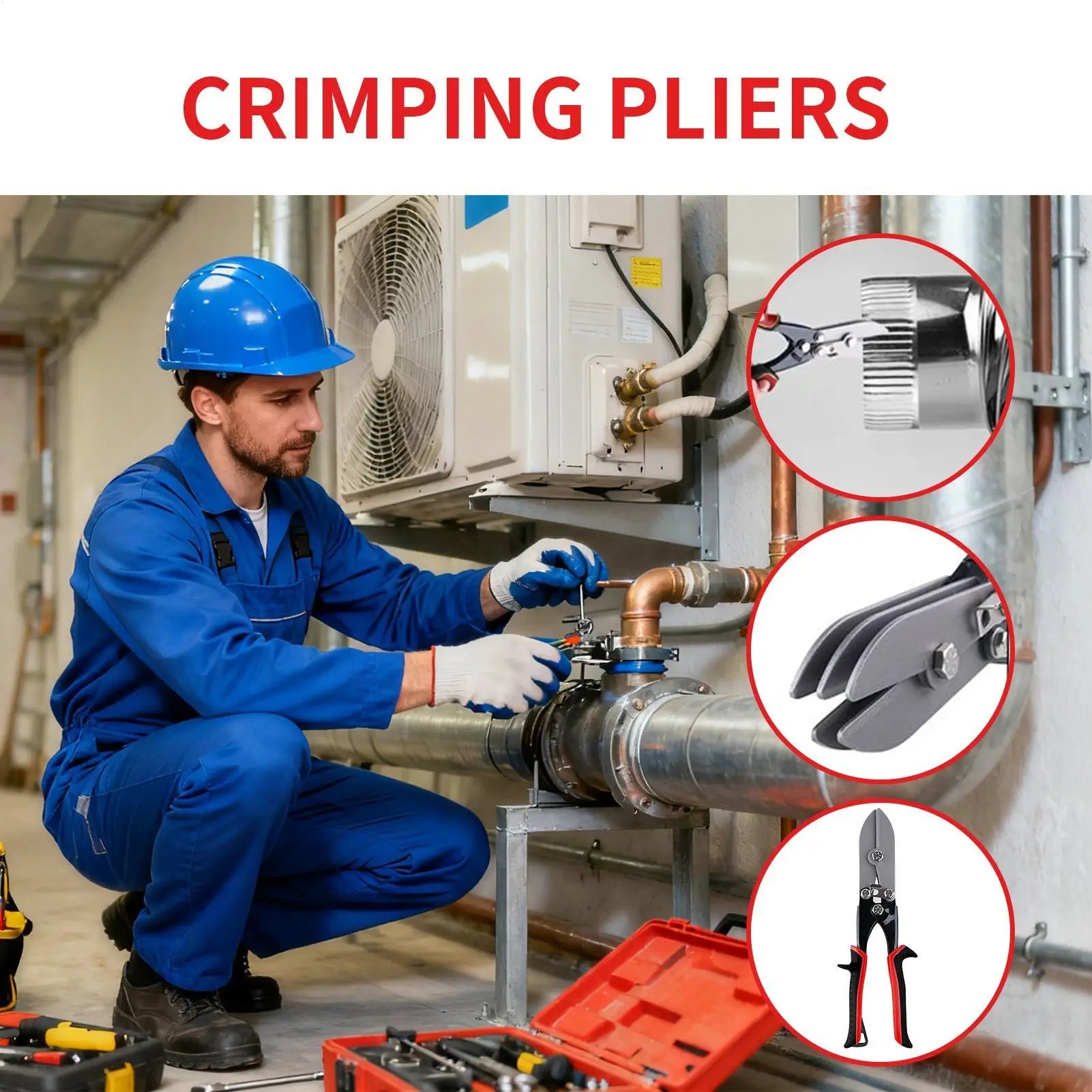 Gutter Crimping Tool Metal Sheet Pliers Bender Downspouts Crimper Qme