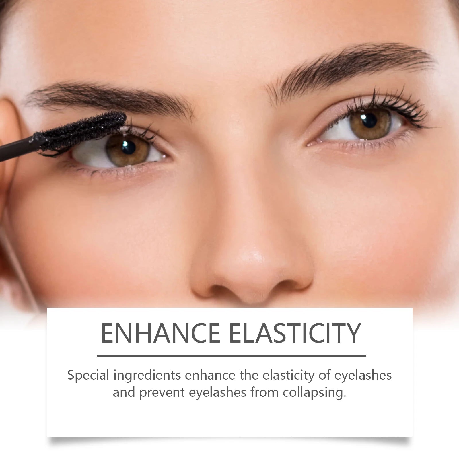 Black Lengthening Mascara Natural Volumizing Curling Eyelashes Smudge-Proof Waterproof Clump-Free Gentle Care Black Mascara 5ml Qme
