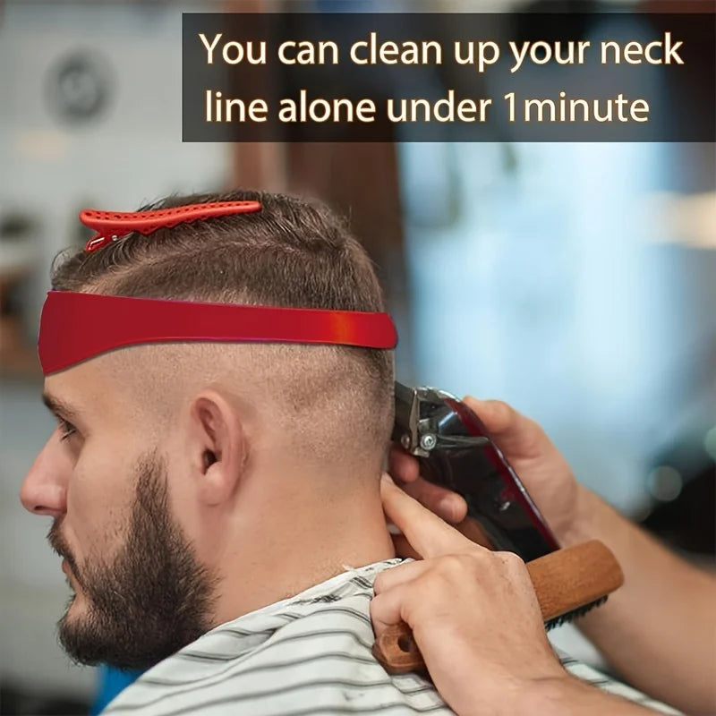 Adjustable Curved Fade Haircut Guide Band - Silicone Neckline Shaving Template for DIY Home Haircuts & Travel Use ﻿ Qme
