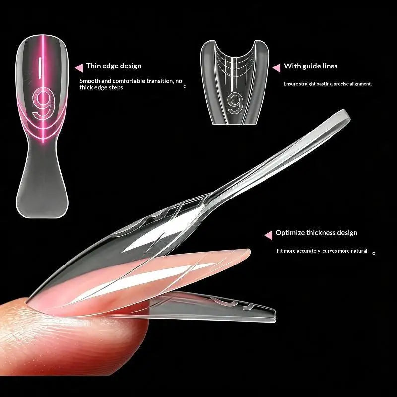 No Paper Needed Sandwich Nail Dual Forms Oval Square Shape Gel Qme