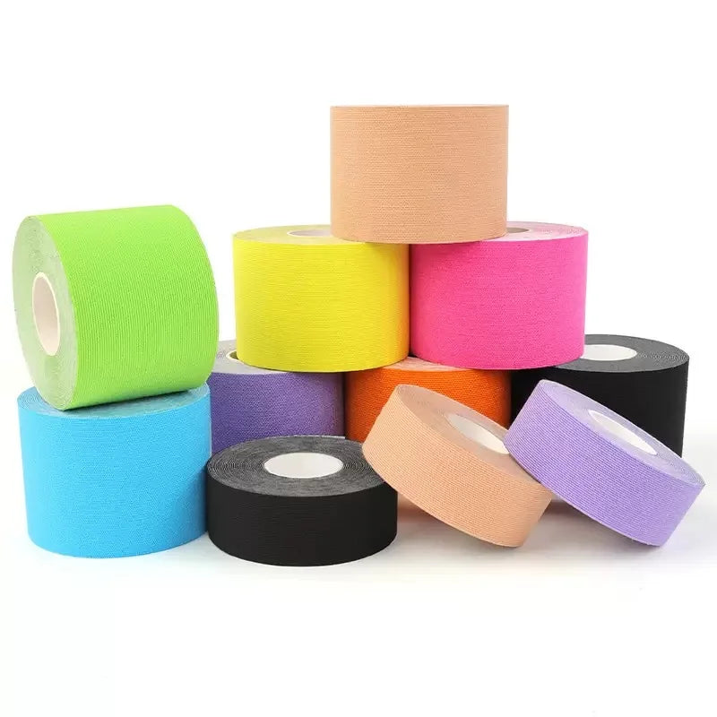 Sports Kinesio Tape Muscle Kinesiology Elastic Knee Pain Relief Strain Patch Athletic Recovery Stickers Fitness Bandages Qme