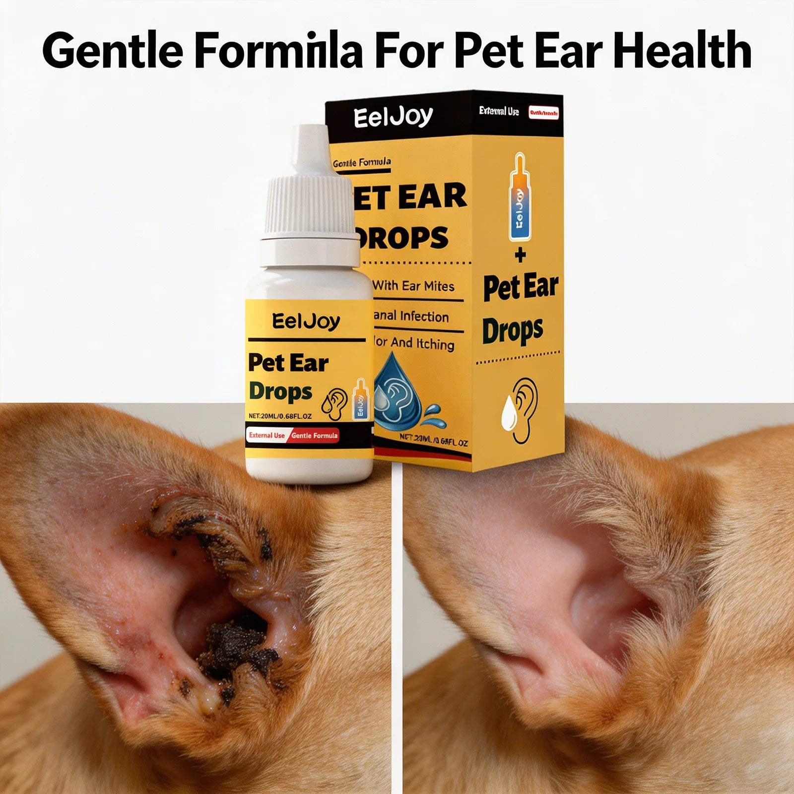 Pet Ear Care Drop Removing Earwax Eliminate Ear Mites Relieve Itching Prevent Infection Gentle Formula Pet Ear Cleaning Solution Qme