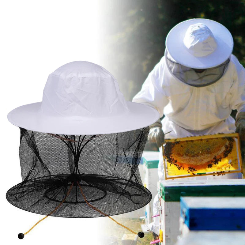 1Pc BeeKeeping Protective Bee Hat Anti Bee White Hat-Veil Combo Bee Hat Bug Mesh Mask Beekeeping Protection Beekeeper. Qme