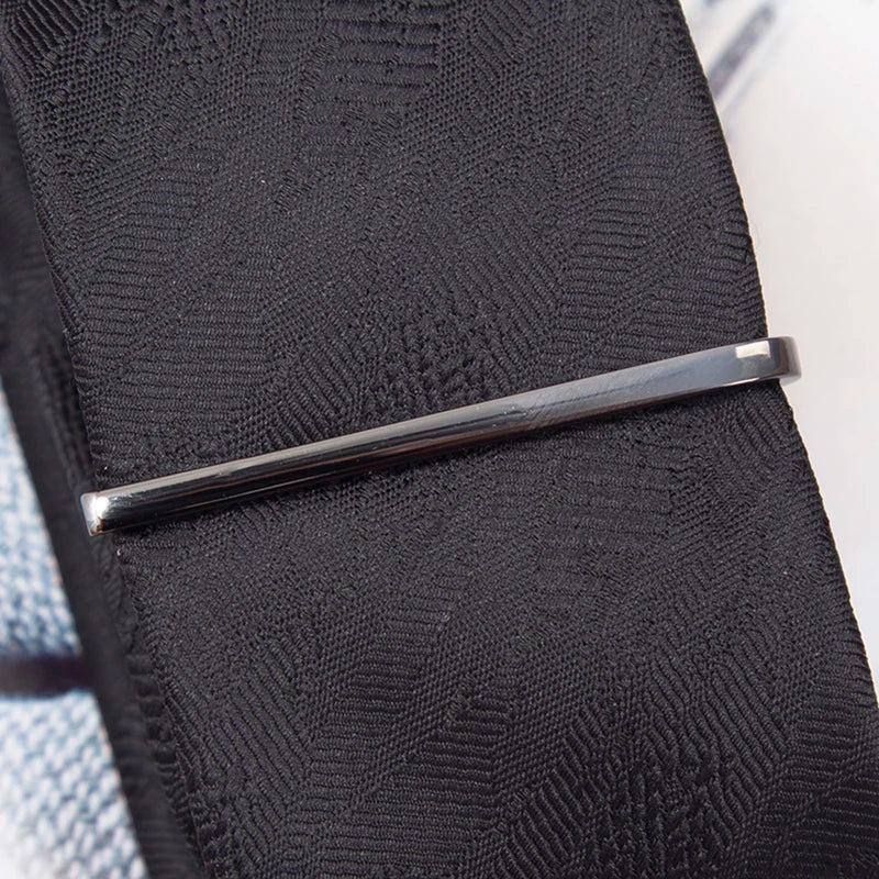 Tie Clips Men Fashion Luxury Metal Gold Tone Simple Bar Clasp Necktie Qme