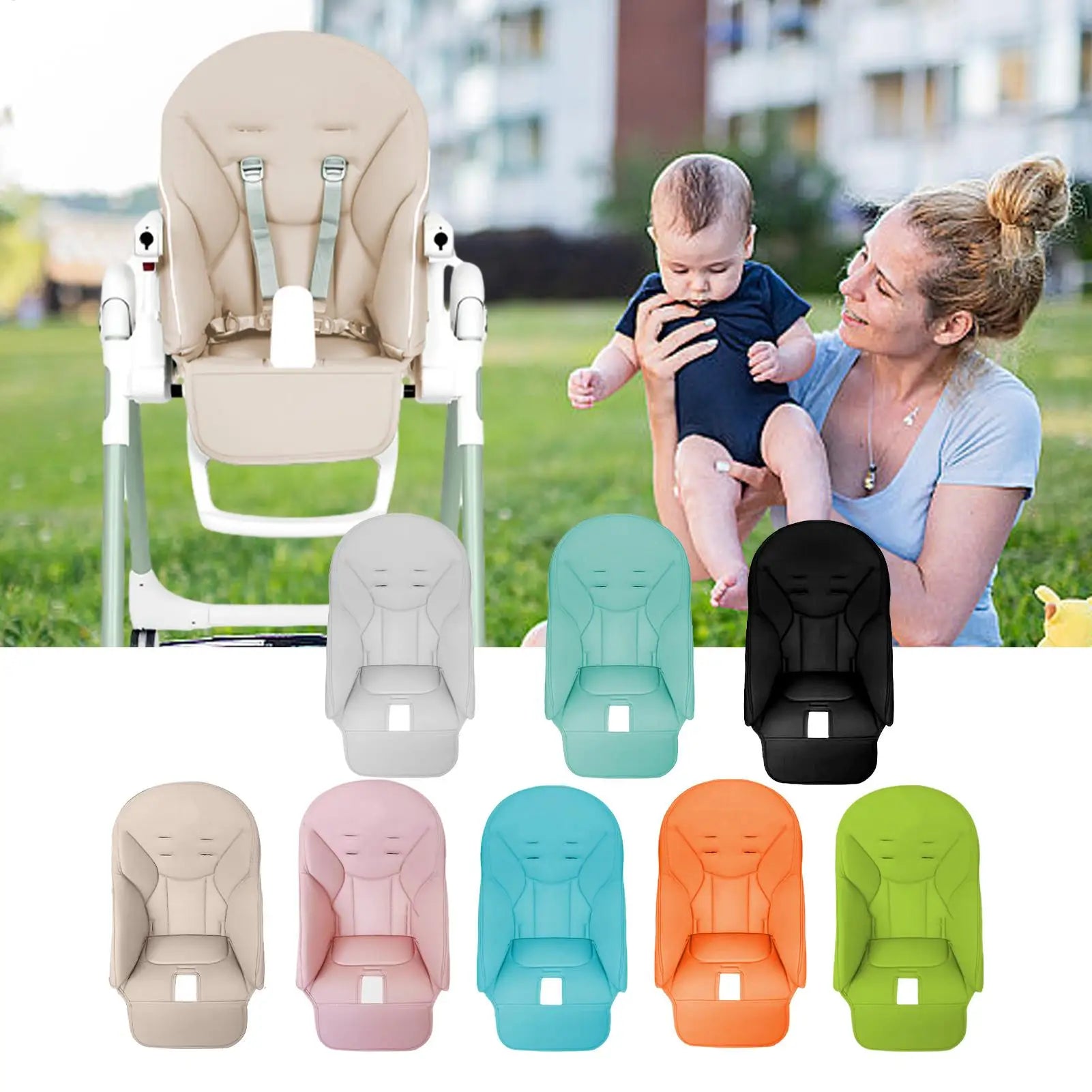 Kids Chair Cushion Comfortable PU Leather Padding Cover Feeding Seat Qme