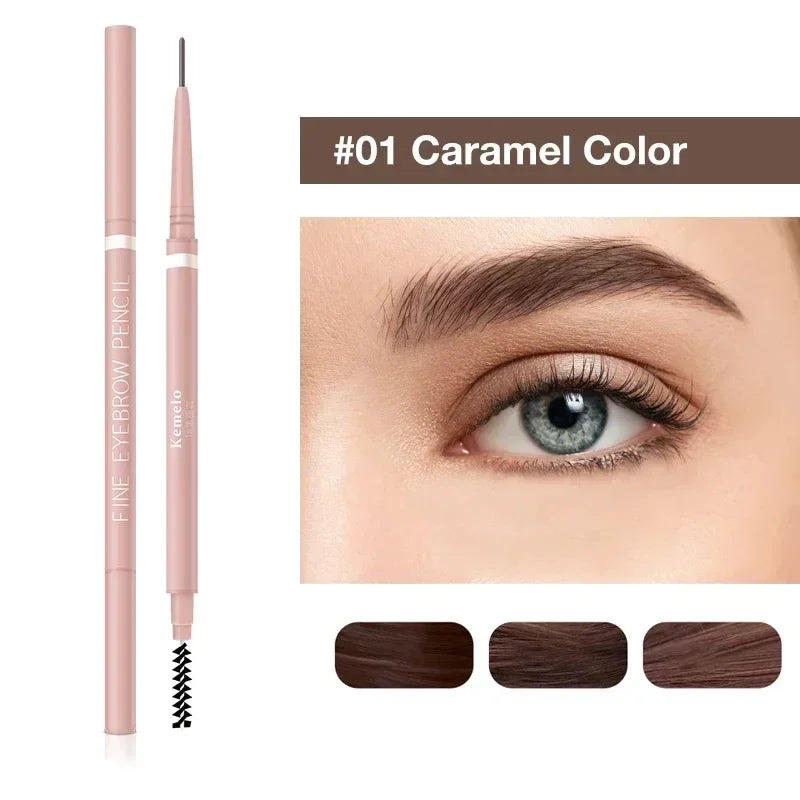 1.5mm Ultra Fine Double-ended Eyebrow Pencil Waterproof Sweat-proof Long Lasting Professional Eye Makeup Cosmetics Qme X1 Caramel