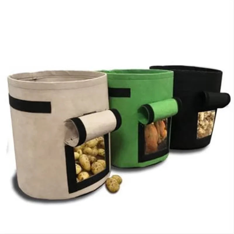 Large Diameter Vegetable Plant Seedling Bag Garden Felt Potato Planting Bag Non-Woven Felt Potato Growing Bucket Qme