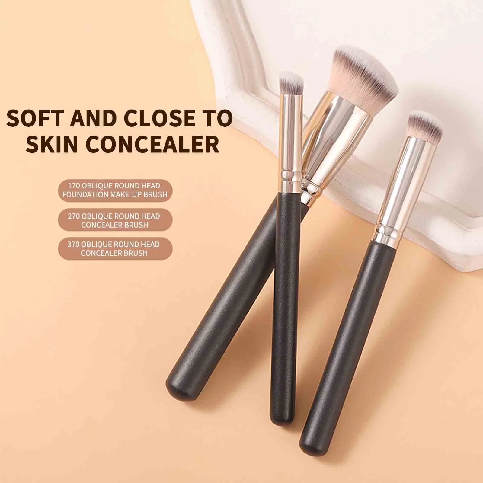 3-piece Foundation Brush Includes Brushes Suitable Liquid Qme