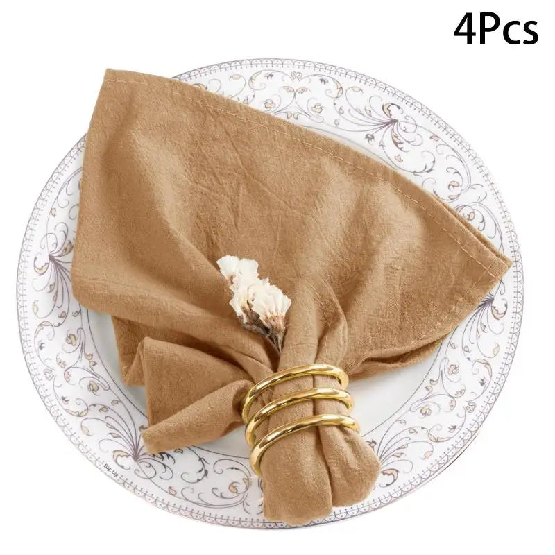 1 Party Table Decor Placemats House Warming 40x40cm Cotton Napkin Qme khaki 36x45cm 4pcs 0