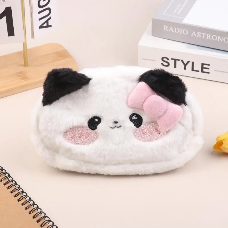 Cute Cartoon Animal Plush Pencil Case Large Capacity Stationery Qme A1
