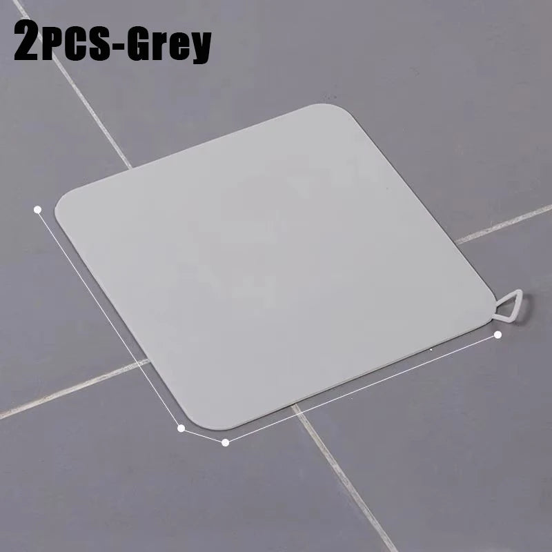 Silicone Floor Drain Deodorant Cover Bathroom Deodorant Insect-proof Seal Household Sewer Pipe Sink Anti-smell Floor Cover Qme 2PCS Grey 15cmx15cm