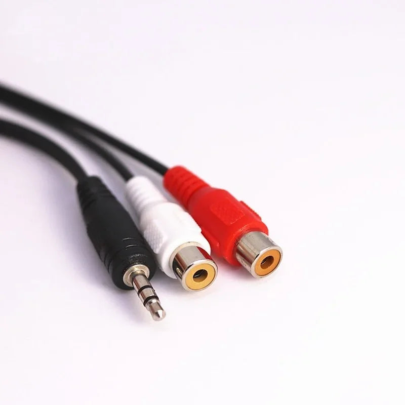 10pcs High Quality Copper 3.5mm Male Jack 3.5 Mm Aux Auxiliary Cable Cord To AV 2 RCA Female Stereo Music Audio Cable Qme
