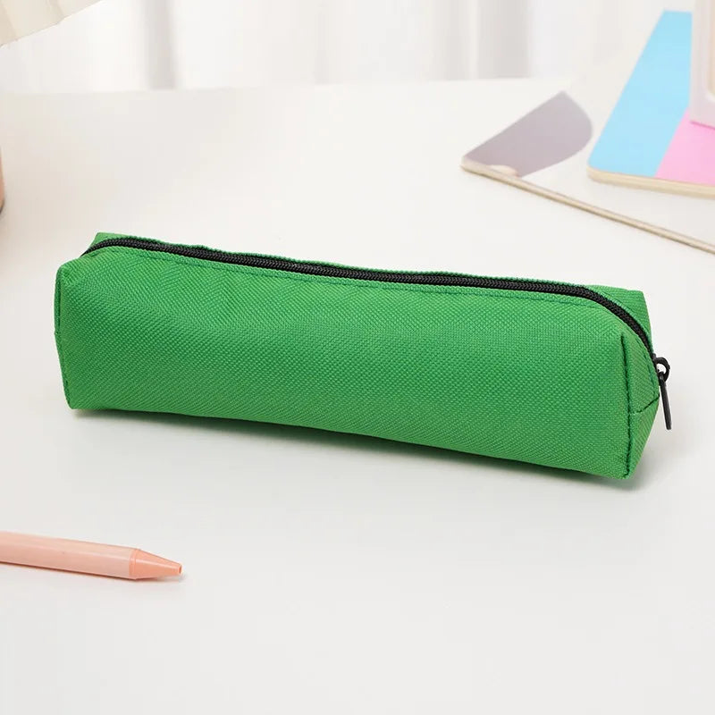 1pc Small Solid Color Simple Zipper Pencil Case Mini Pen Bags Stationery for School Office Suppliers Qme