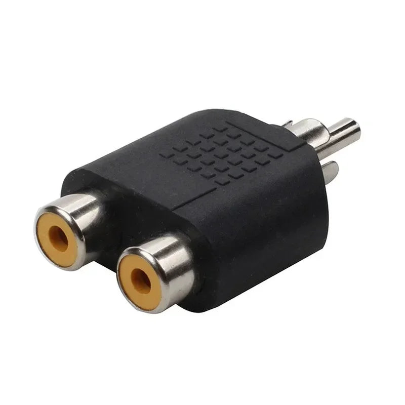 Audio Cable Adapter RCA One-to-two Conversion Line Lotus Revolving Double Lotus Female Audio Power Amplifier Splitter Qme