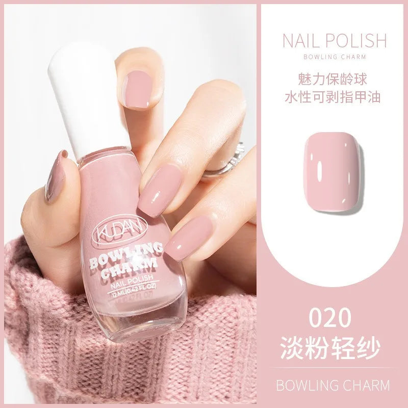 40 Colors New Nail Polish for Summer Water-based Quick Drying Tearable Nail Art Semipermanent Monochrome No Baking Lamp Varnish Qme 020