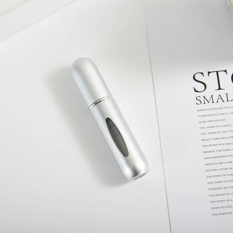 1/3/5/10pcs travel Leak portable mini perfume bottle with Bottom Fill Function aluminum refillable 5ml spray bottle Qme Silver-gray Metal 5ml