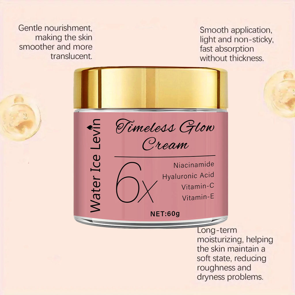 Timeless Glow Face Cream with Niacinamide, Hyaluronic Acid & Vitamin C - Brightening & Moisturizing for Softer, Radiant Skin Qme