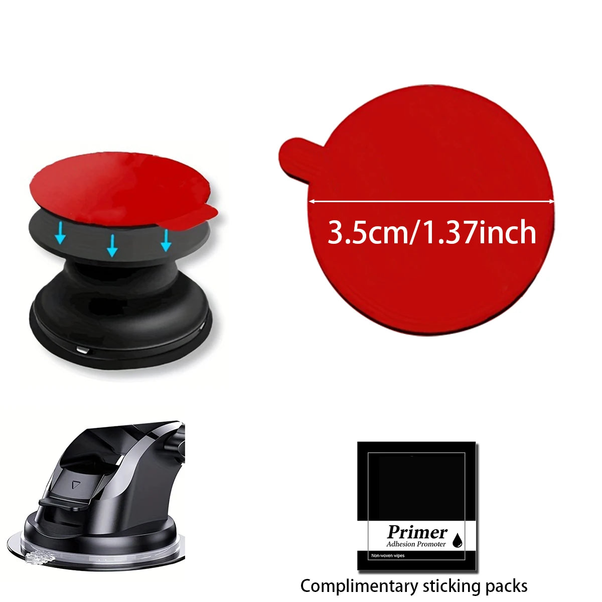 1/10pcs Round Heavy Duty Double Sided Foam Adhesive Tape Dots Automotive Mounting Stickers for Car Holder GPS Rear Camera Qme 1pcs-3.5cmX3.5cm 70MM