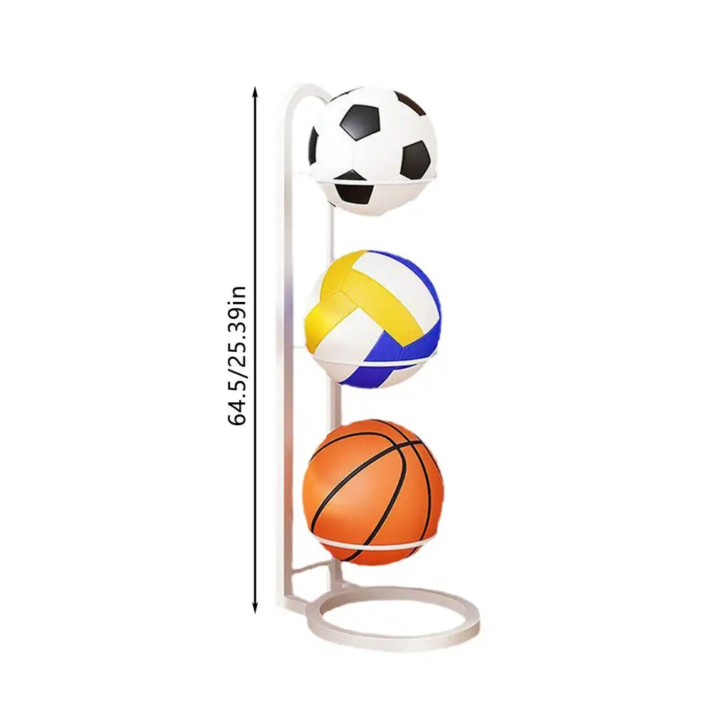 Basketball Rack Football Display Stand Multi-layer Ball Organizer Qme C
