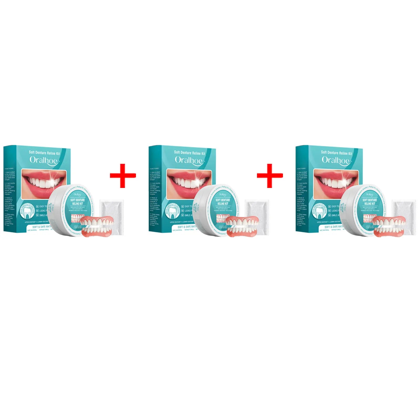 Adjustable Silicone Dentures Temporary Orthodontic Braces Removable Dental Veneers Fit Mouth Perfect Smile False Teeth Full Set Qme 3pcs Boxed